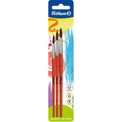 Pelikan Haarpinsel-Set Sorte 23, 3-teilig, sortiert