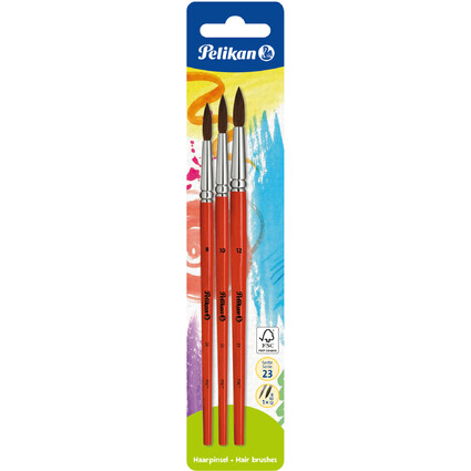 Pelikan Haarpinsel-Set Sorte 23, 3-teilig, sortiert