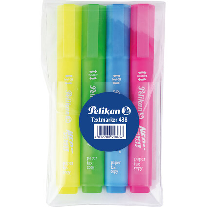 Pelikan Textmarker 438 Neon, 4er Etui