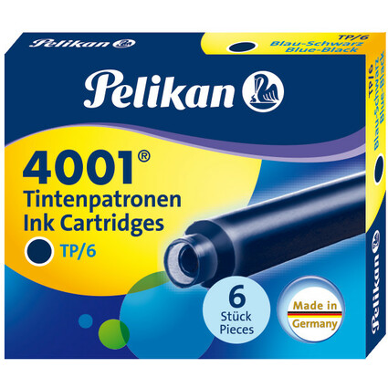 Pelikan Tintenpatronen 4001 TP/6, blau-schwarz