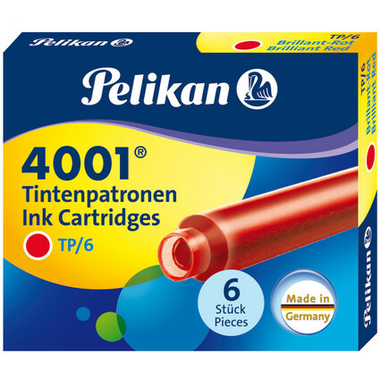 Pelikan Tintenpatronen 4001 TP/6, brillant-rot