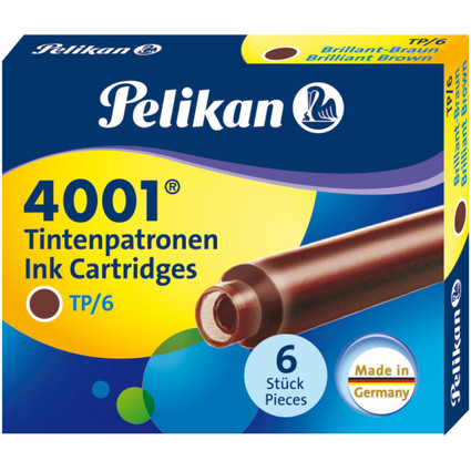 Pelikan Tintenpatronen 4001 TP/6, brillant-braun