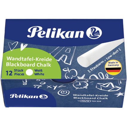 Pelikan Wandtafelkreide 755/12, wei, Kartonetui