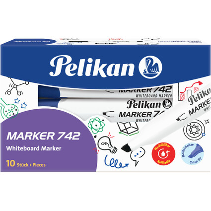 Pelikan Whiteboard-Marker 742, Keilspitze, blau