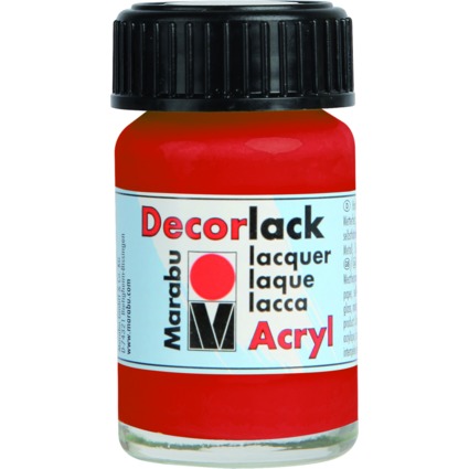 Marabu Acryllack "Decorlack", geranienrot, 15 ml, im Glas