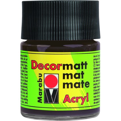 Marabu Acrylfarbe "Decormatt", dunkelbraun, 50 ml, im Glas