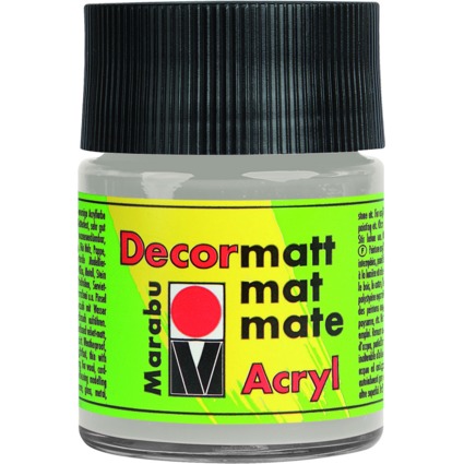 Marabu Acrylfarbe "Decormatt", metallic-silber, 50 ml, Glas