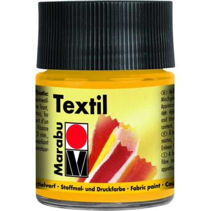 Marabu Textilfarbe "Textil", mittelgelb, 50 ml, im Glas