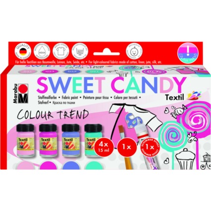 Marabu Textilfarbe "Textil", Set SWEET CANDY