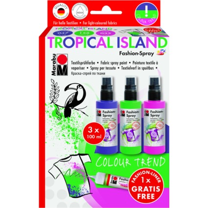 Marabu Textilsprhfarbe "Fashion-Spray", Set TROPICAL ISLAND