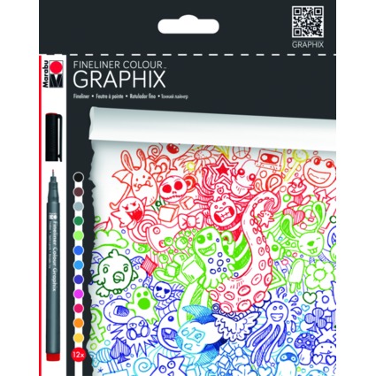 Marabu Fineliner COLOUR GRAPHIX, "DOODLE SUPREME", 12er