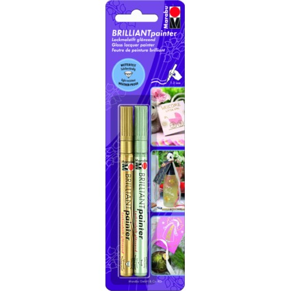 Marabu Lackmarker "Brilliant Painter Basic", 2er Blister