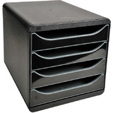 EXACOMPTA schubladenbox BIG-BOX, 4 Schbe, schwarz glnzend