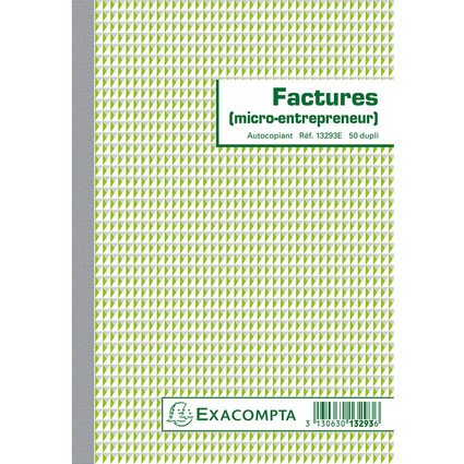 EXACOMPTA Manifold Factures micro-entrepreneur, 210 x 148 mm
