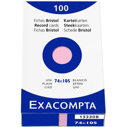 EXACOMPTA Karteikarten, DIN A7, blanko, rosa