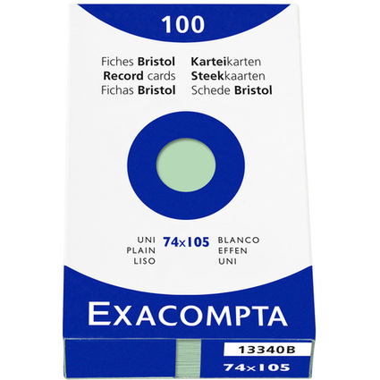 EXACOMPTA Karteikarten, DIN A7, blanko, grün