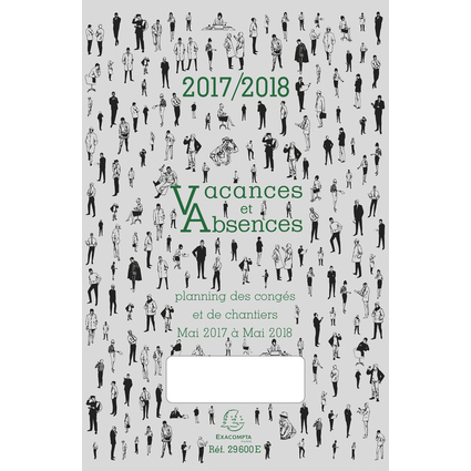 EXACOMPTA Planning des congs 2025/2026, mai 2025  mai 2026
