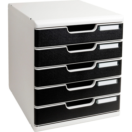 EXACOMPTA Schubladenbox MODULO A4, 5 Schübe, schwarz