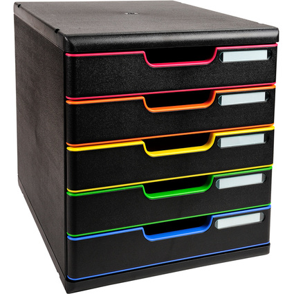 EXACOMPTA Schubladenbox MODULO A4, 5 Schbe, harlekin