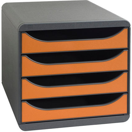 EXACOMPTA Schubladenbox BIG-BOX, 4 Schbe, mandarine