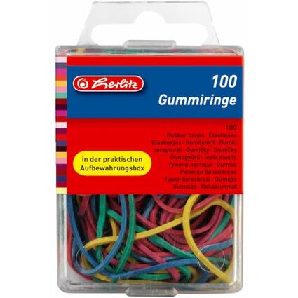 herlitz Gummiringe, farbig sortiert, Gren-Mix