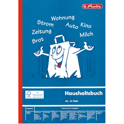 herlitz Formularbuch "Haushaltsbuch", DIN A5, 40 Blatt