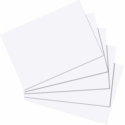 herlitz Karteikarten, DIN A5, blanko, weiß