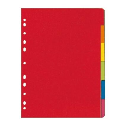 herlitz Karton-Register, blanko, DIN A4, farbig, 6-teilig