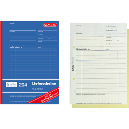 herlitz Formularbuch "Liefer-/Empfangsschein 204", DIN A5