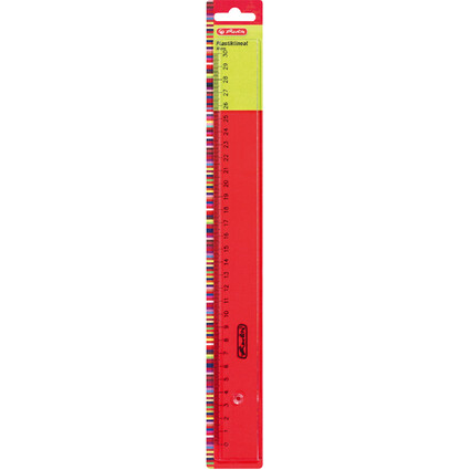 herlitz Flachlineal, 300 mm lang, transparent