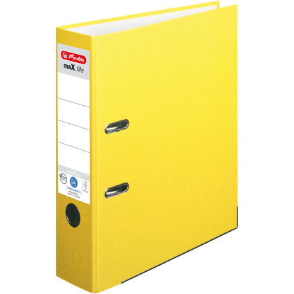 herlitz Ordner maX.file nature plus, Rückenbr.: 80 mm, gelb