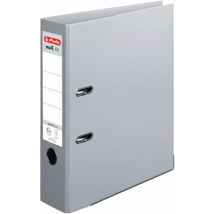 herlitz Ordner maX.file protect plus, Rückenbr.: 80 mm, grau