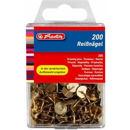 herlitz Reißnägel, messing, Durchmesser: 9,0 mm