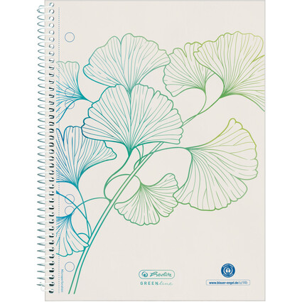 herlitz Collegeblock GREENline Ginkgo, DIN A5, kariert