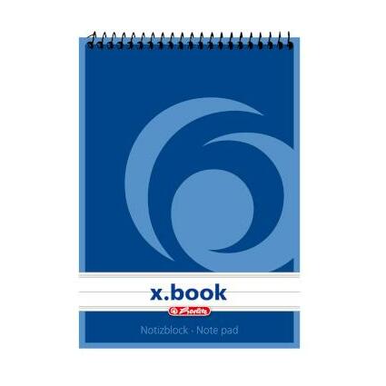 herlitz Spiralnotizblock x.book, DIN A6, 50 Blatt, liniert