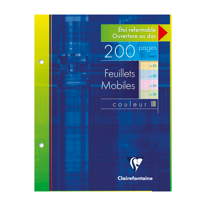 Clairefontaine Feuillets mobiles, 170 x 220mm, Seyès,assorti