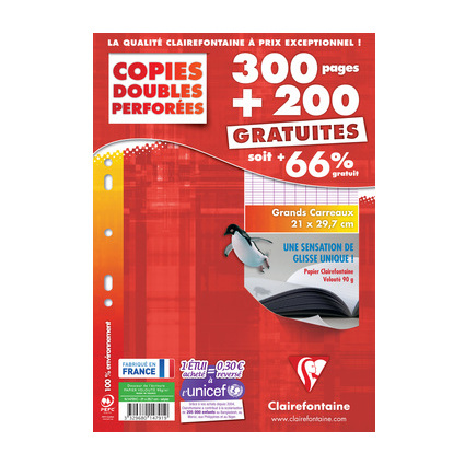 tui copies doubles A4 300 pages + 200 GRATUITES Sys 90g