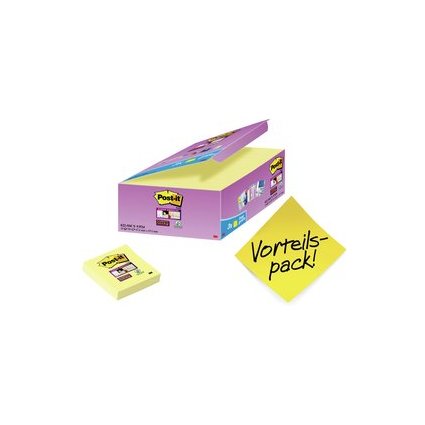 Post-it Haftnotizen Super Sticky Notes, 48 x 48 mm, gelb