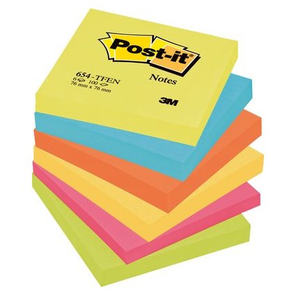 Post-it Haftnotizen Notes, 76 x 76 mm, Energetic Collection