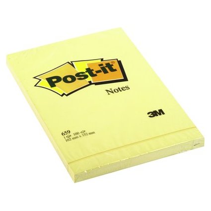 Post-it Haftnotizen, 102 x 152 mm, gelb