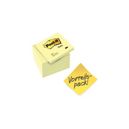 Post-it Haftnotizen, 76 x 76 mm, gelb, 5 + 1 gratis