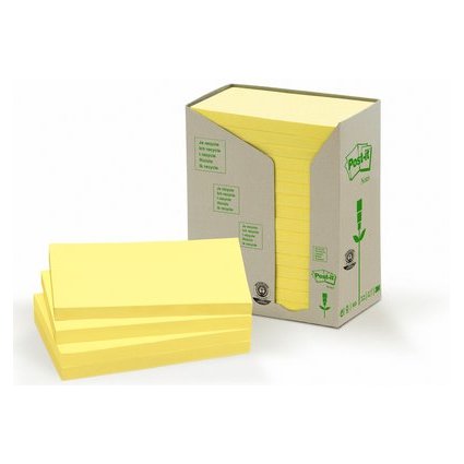 Post-it Haftnotizen Recycling, 127 x 76 mm, gelb