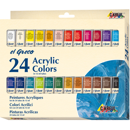 KREUL Acrylfarbe el Greco, 12 ml, 24er-Set