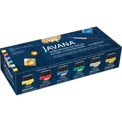 KREUL Textilfarbe JAVANA "Metallic", Creativset 6 x 20 ml