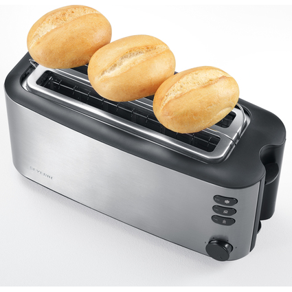 SEVERIN 4-Scheiben-Toaster AT 2509, Edelstahl / schwarz