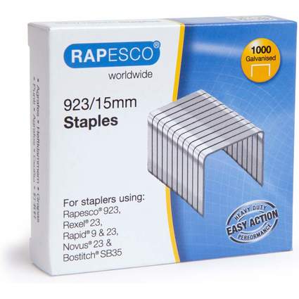 RAPESCO Heftklammern 923/15, verzinkt, 1.000 Stck