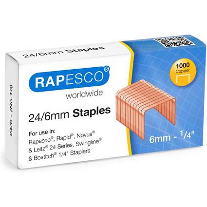 RAPESCO Heftklammern 24/6, verkupfert + galvanisiert
