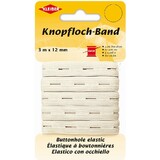 KLEIBER Knopflochband, 12 mm x 3 m, wei