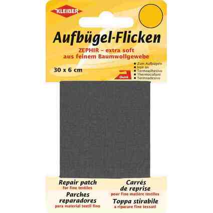 KLEIBER Zephir-Aufbgel-Flicken, 300 x 60 mm, dunkelgrau