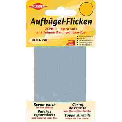 KLEIBER Zephir-Aufbügel-Flicken, 300 x 60 mm, hellgrau